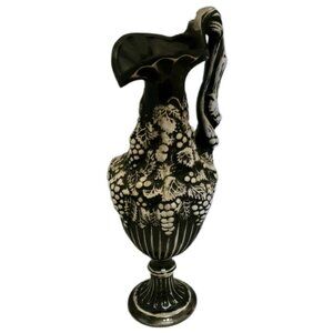 Vintage 60's Arnels Ceramic Vase Pitcher Grape Vine Majolica